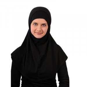Amira hijab simple (100% cotton) black
