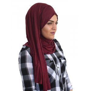 Kuwaity Hijab Jersey mit Brillenschlitz bordeaux