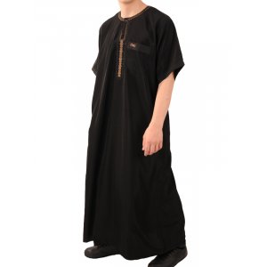 Mens Short Sleeve-Qamis black XL