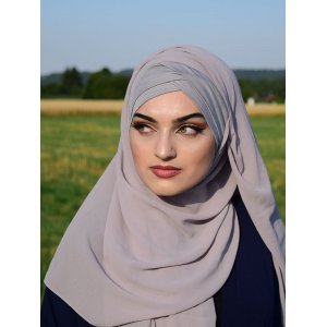 Kuwaity Hijab Malaysian berkreuz grau