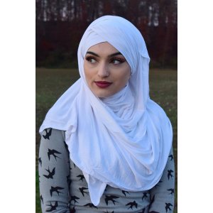 HIJAB BONNET CROSS Weiss